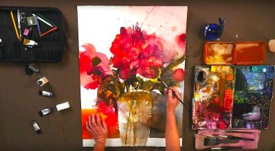 Demo of Elke Memmler's video course 'Watercolor Expressionism'